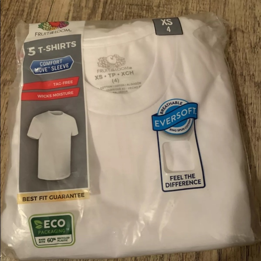 Fruit of the loom new boys shirt in package.